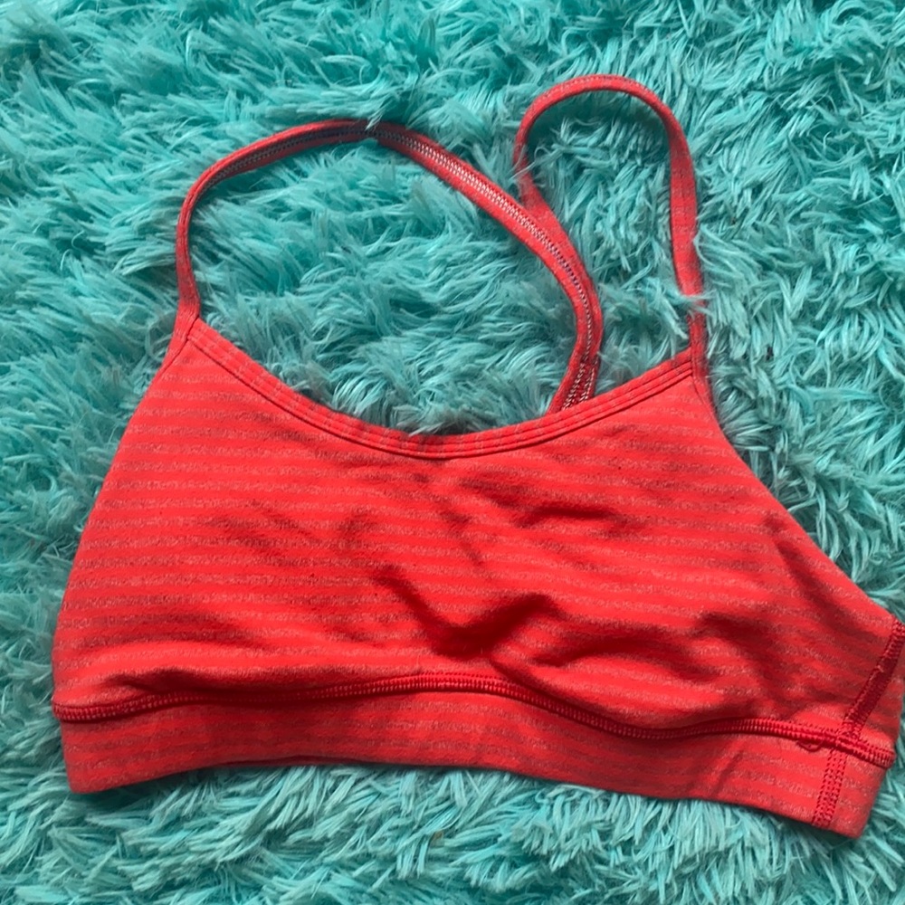 Red airlift striped sports bra